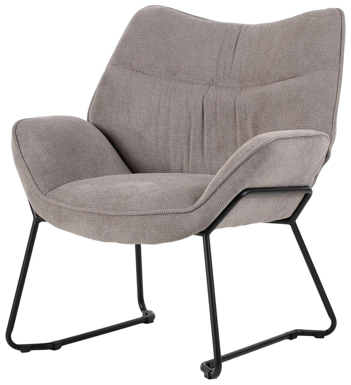 SESSEL Aliano - 4er Set - hellgrau - Hellgrau/Schwarz, Textil/Metall (67/76/73cm) - bene living