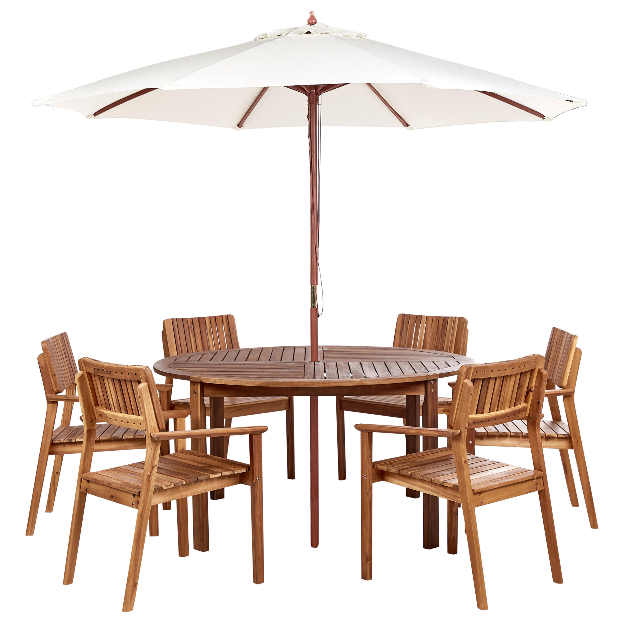Beliani Gartenmöbel-Set Hellbraun, Beige