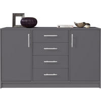 KOMMODE VANO 140/84/40cm mit 4 Schubladen 2 Türen Anthrazit - Anthrazit, Holzwerkstoff (140/84/40cm) - MASSENO