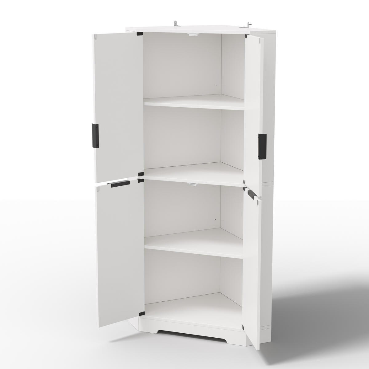 HIGHBOARD DE-38719 60/60/172 cm 4 Türen und verstellbare Böden Weiß - Weiß, Holzwerkstoff (60/172/60cm) - ComfortXL