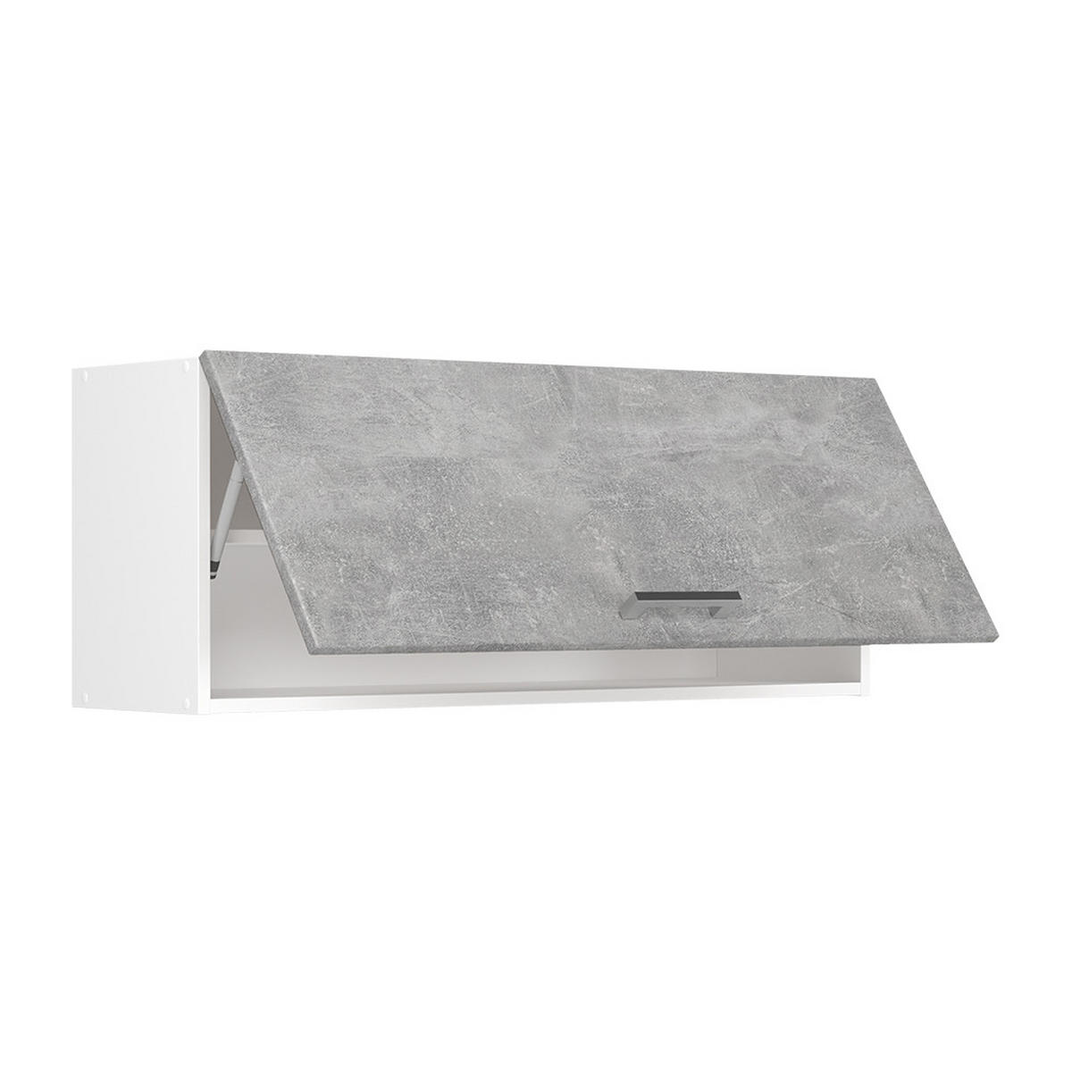 HÄNGESCHRANK R-Line, Beton/Weiß, 100 cm Flach - Weiß/Grau, Holzwerkstoff (100/40/31cm) - Vicco
