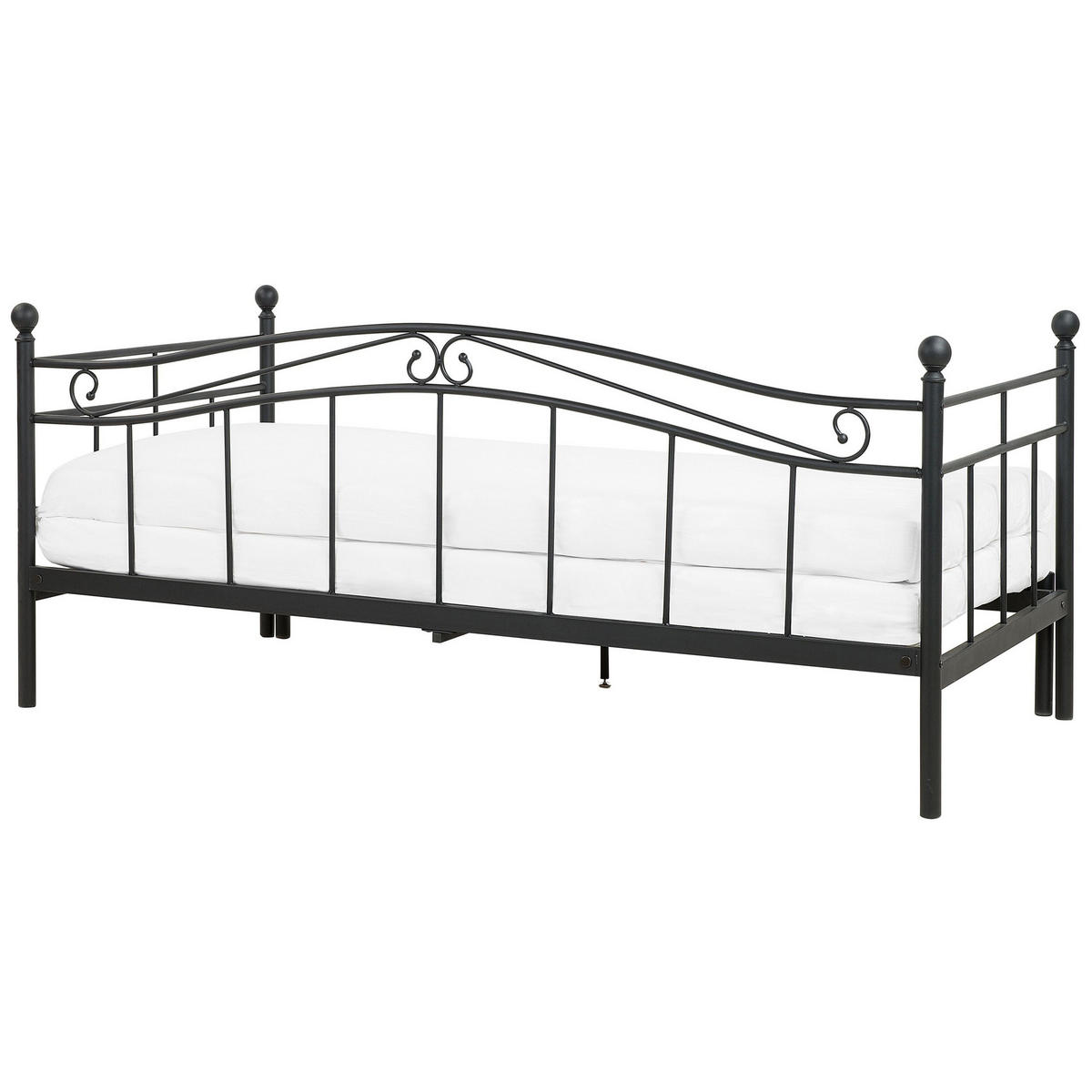 AUSZIEHBETT 80x200 cm Schwarz Tulle - Schwarz, Metall (80/200cm) - Beliani