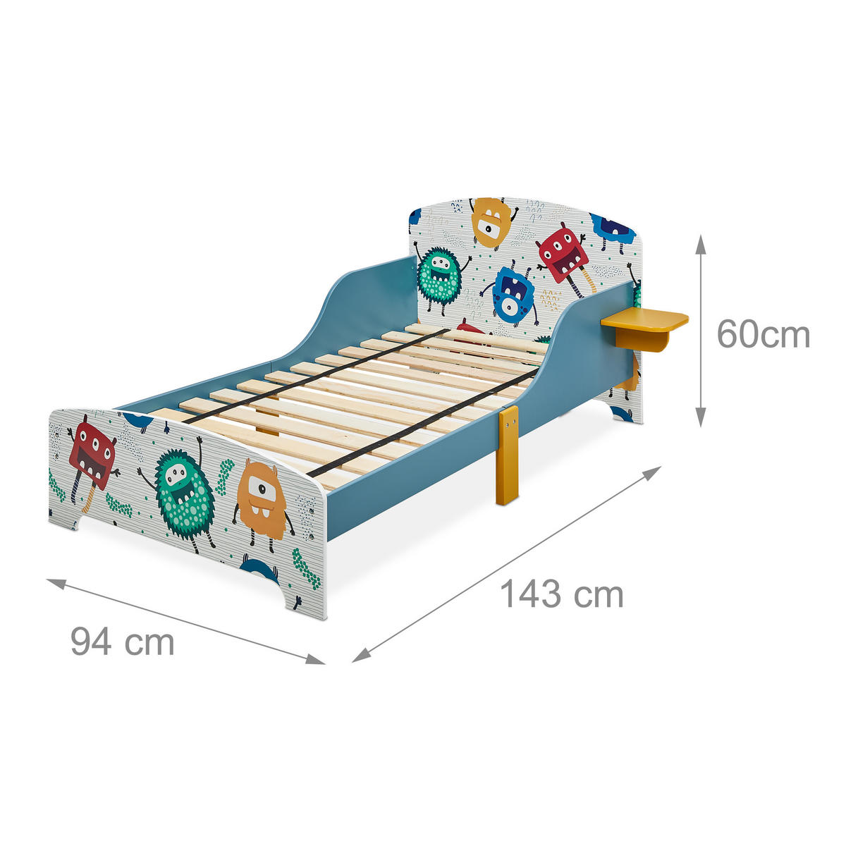 KINDERBETT - Multicolor, Holz/Kunststoff (94/60/143cm) - Relaxdays