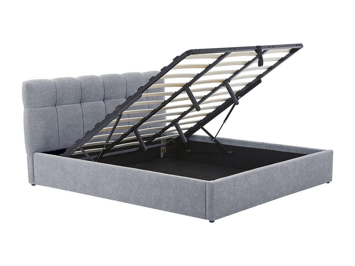 BETT mit Bettkasten - 2 Personen - stoff - grau Maziri - Grau, Textil (180/200cm) - Vente-Unique