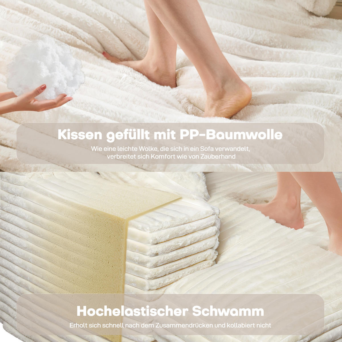 CHAISELONGUE Polstersofa Beige 86 - Beige, Textil (135/80/152cm) - Vercart