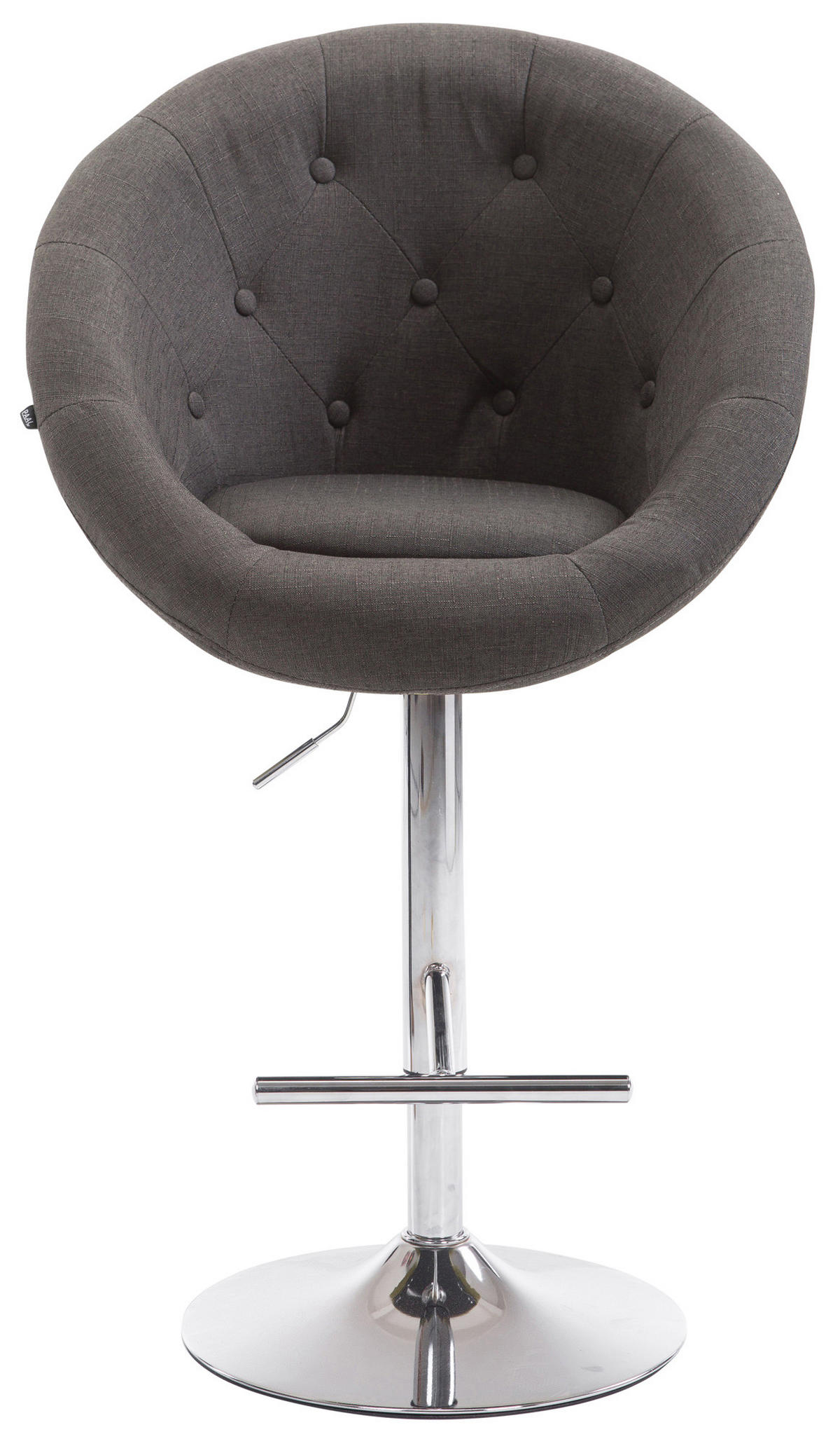 BARHOCKER Stoff dunkelgrau - Chromfarben/Dunkelgrau, Textil/Metall (65/107/57cm) - CLP