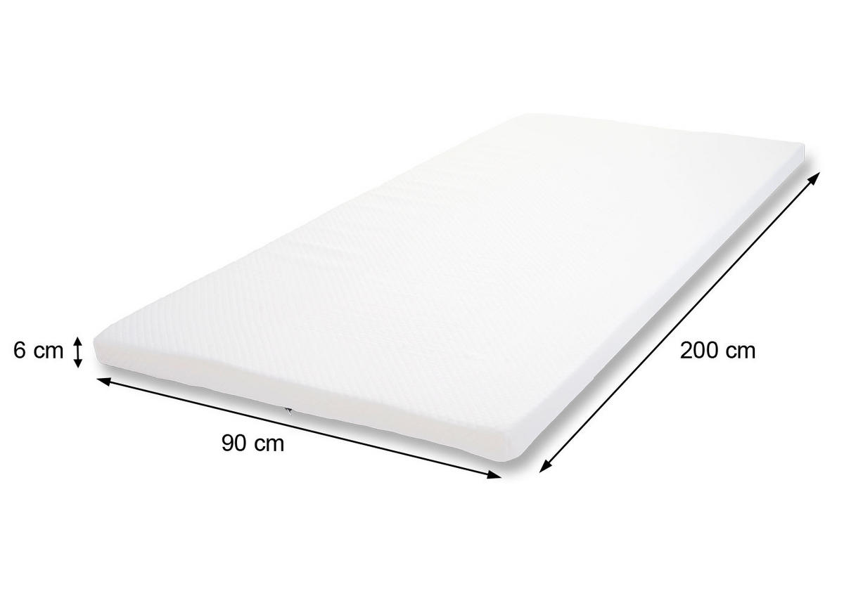 MEMORYFOAM-MATRATZENTOPPER 6CM Weiß - Weiß, Textil (200/90/6cm) - MCW