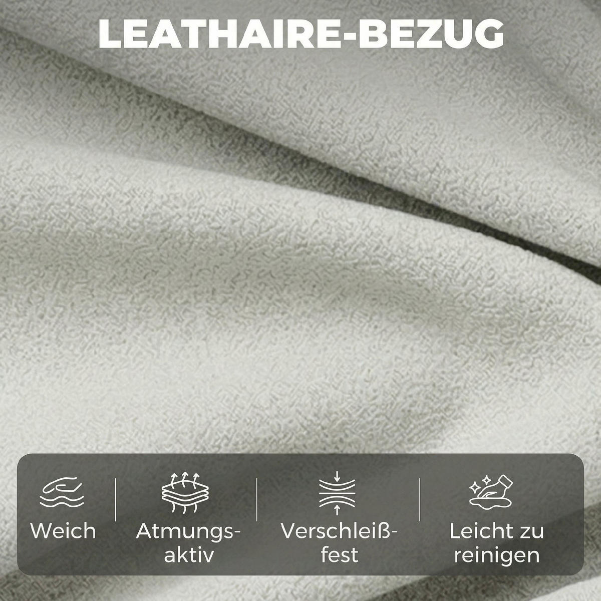 2-SITZER-SOFA DE-06595 mit Kunstleder & dicken Kissen Grau - Grau, Holz/Textil (146/78/85cm) - ComfortXL