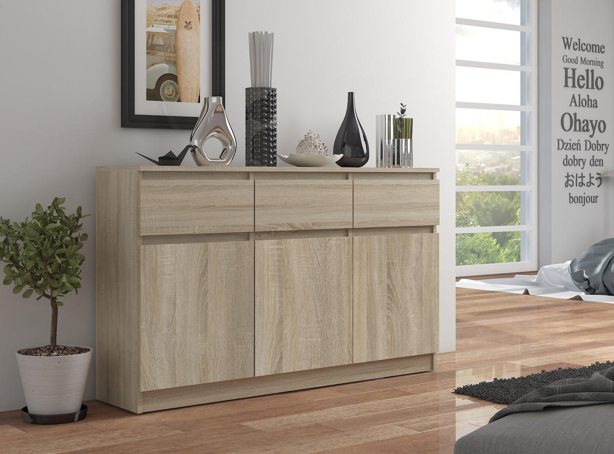 KOMMODE Eiche Sonoma 99/138/40 - Sonoma Eiche, Holzwerkstoff (138/99/40cm) - RAUMHIRSCH FURNITURE