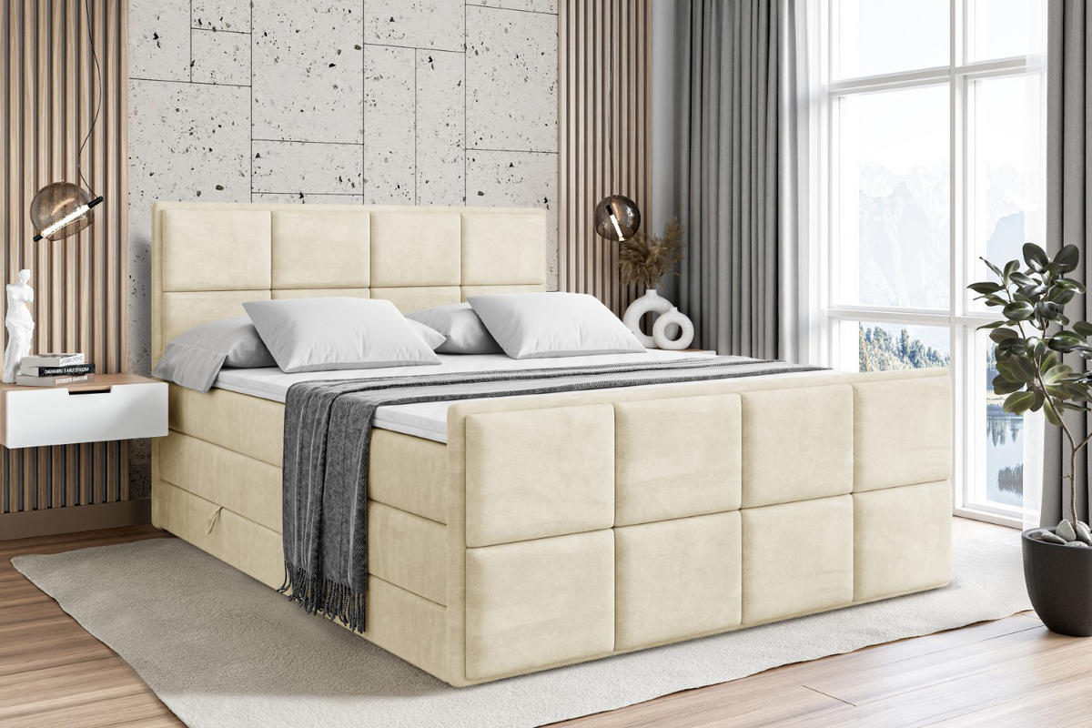 BOXSPRINGBETT NOVA-Z KING - 140 x 200 - H3/H4 - Beige - Beige, Holzwerkstoff (140/200cm) - ALTDECOR