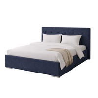 ČALOUNĚNÁ POSTEL MILA 140 s rošt – látka MARCELLO 18311 - modrá, kompozitní dřevo (140/200cm) - Kier Furniture