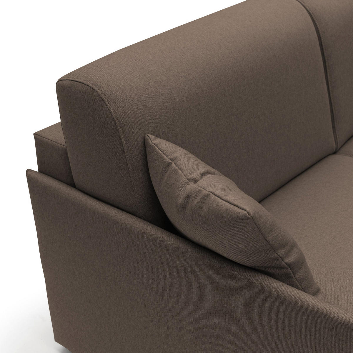 ECKSOFA LINKS Evans - Braun, Textil (272/96cm) - Divani.store