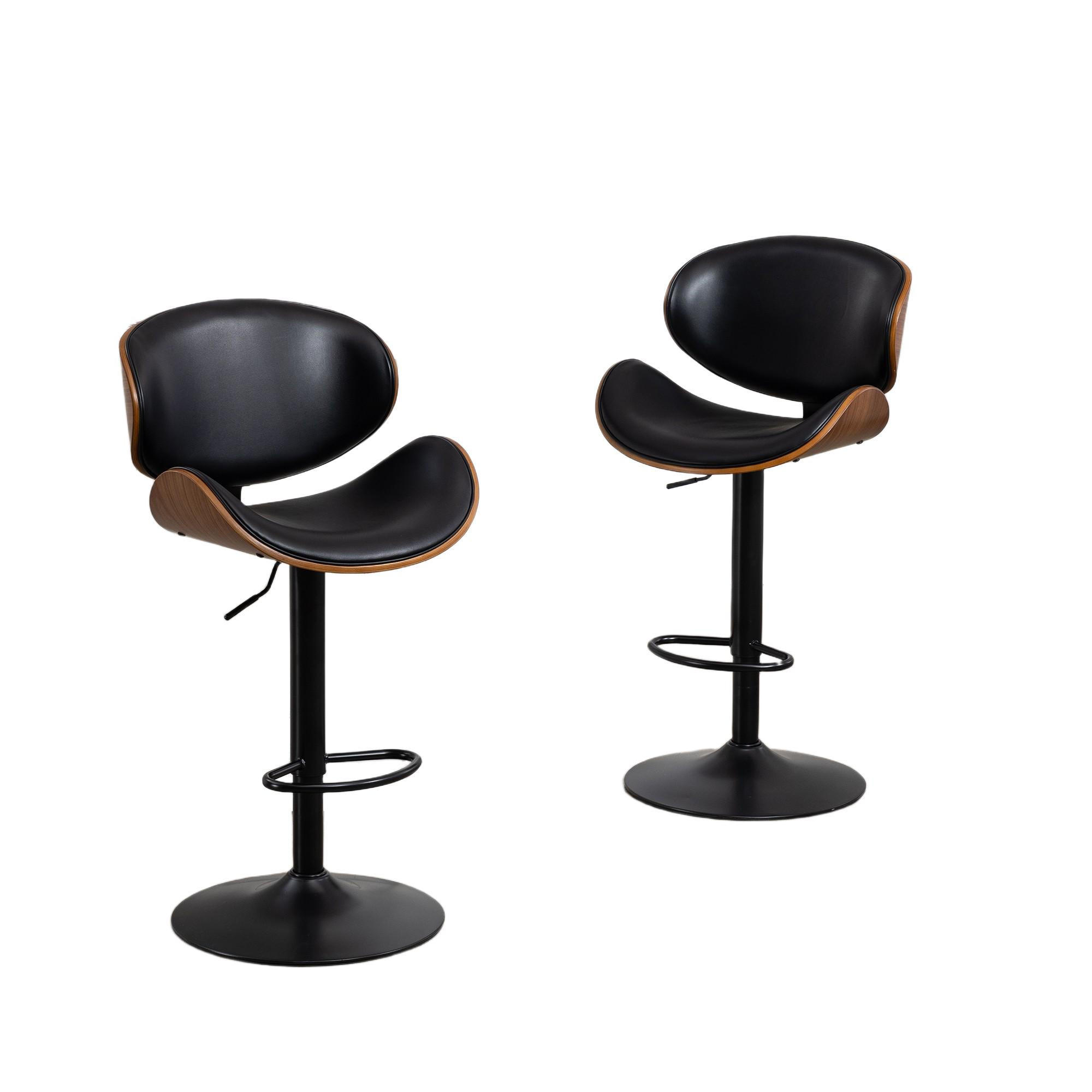 BARHOCKER 2er-Set,Drehstuhl,360° drehbar,Schwarz - Schwarz, Metall (50/93/51cm) - LVHOM