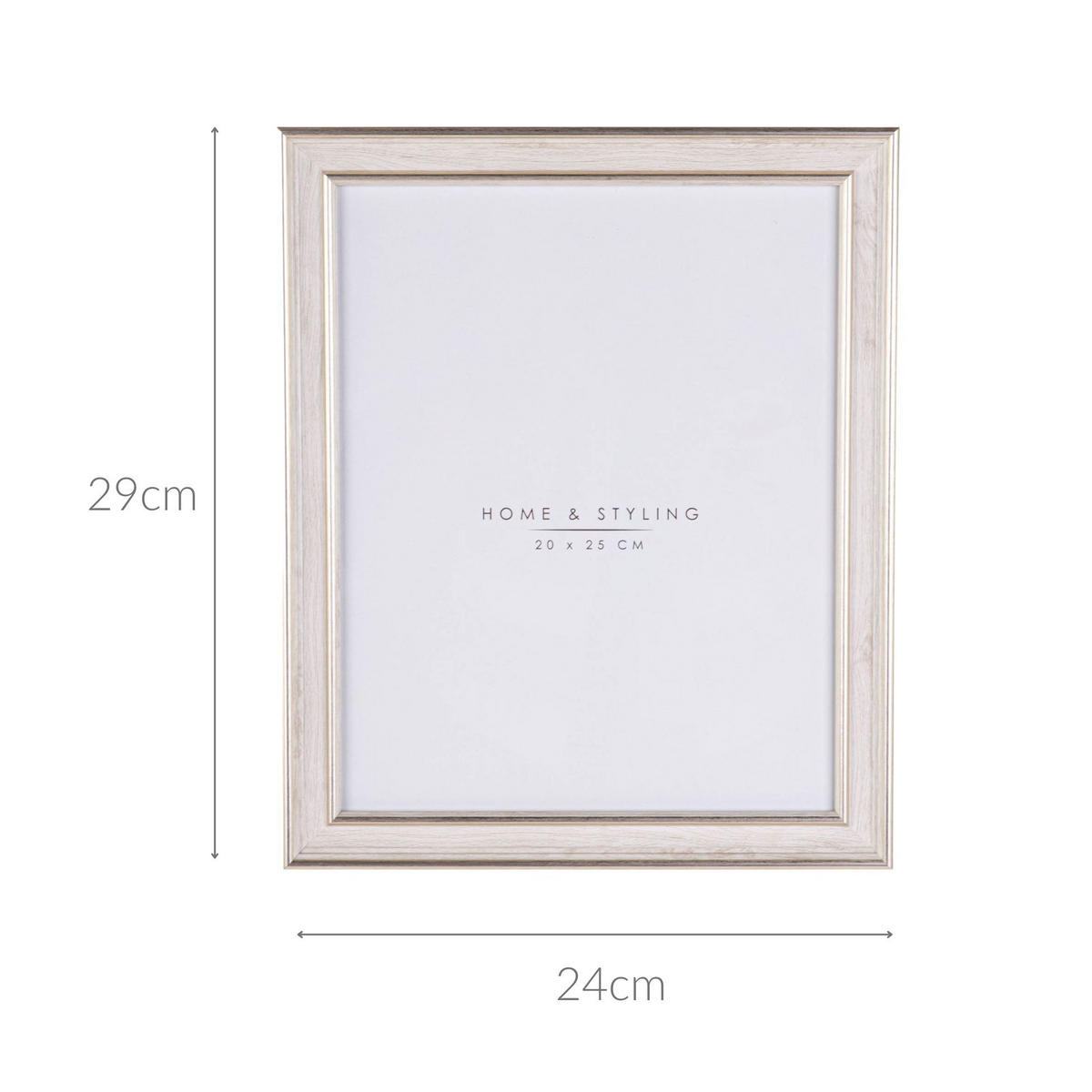 BILDERAHMEN Holzoptik Weiß 23,7/1,3/29 cm - Weiß, Kunststoff (23.7/29/1.3cm) - Home Styling Collection