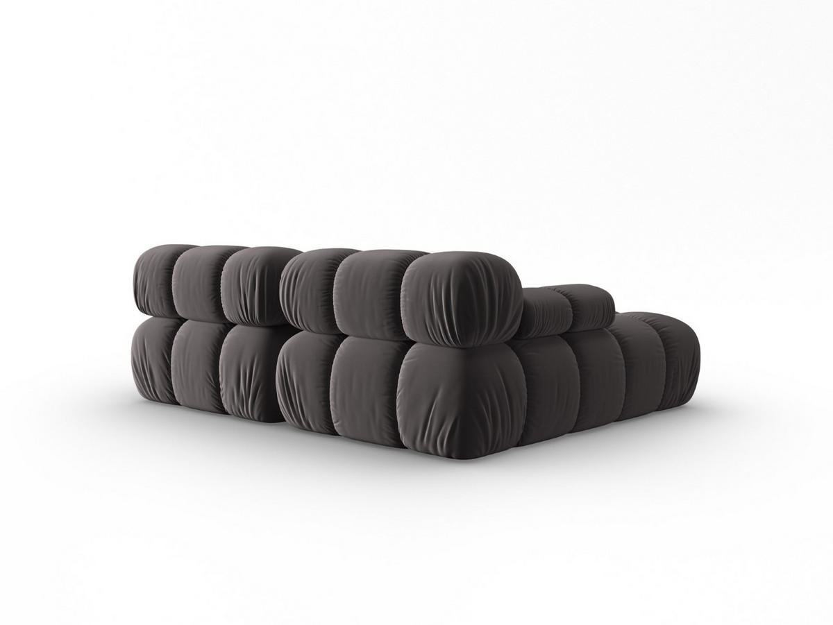 MODULARES-ECKSOFA links Bellis aus Samt dunkelgrau 3 Sitzplätze - Dunkelgrau, Textil (157/191cm) - Micadoni