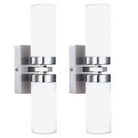 WANDLEUCHTE SPACE Weiß Glas opal 2er Set - Weiß, Metall (6/31/10cm) - Globo Lighting
