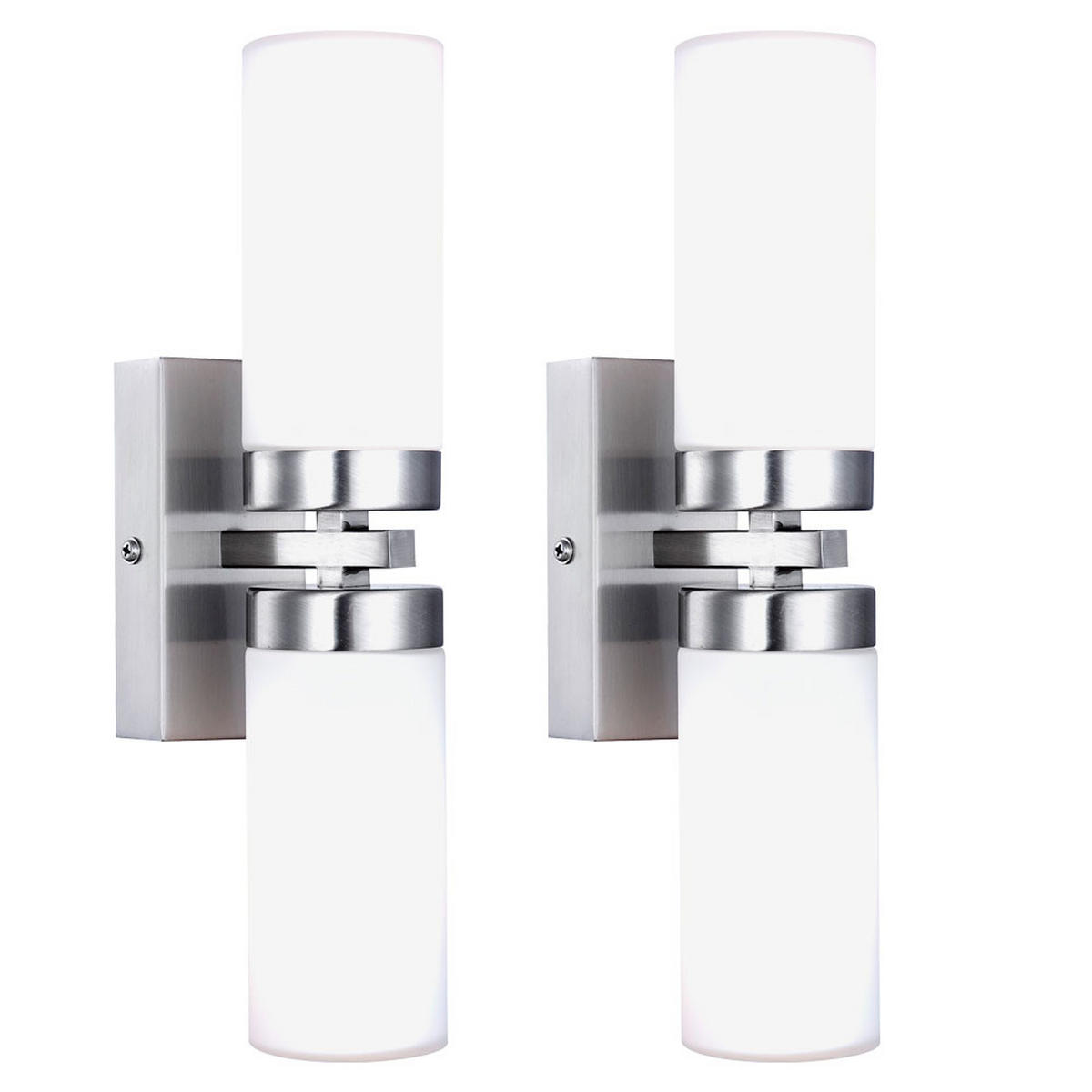 WANDLEUCHTE SPACE Weiß Glas opal 2er Set - Weiß, Metall (6/31/10cm) - Globo Lighting