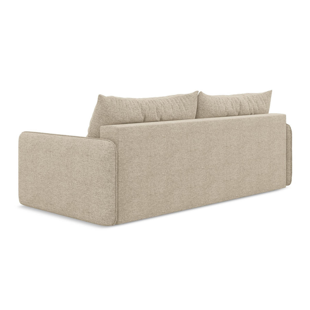 3-SITZER SOFA mit Schlaffunktion Chenille Stoff Beige - Beige/Schwarz, Kunststoff/Textil (216/86/105cm) - LaMiaSofa