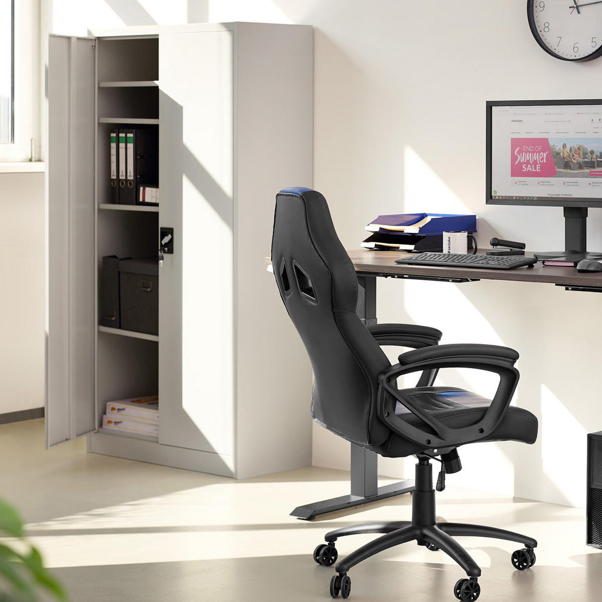 AKTENSCHRANK Blain,180 x 80 x 40 cm,grau - Grau, Metall (40/180/80cm) - tectake