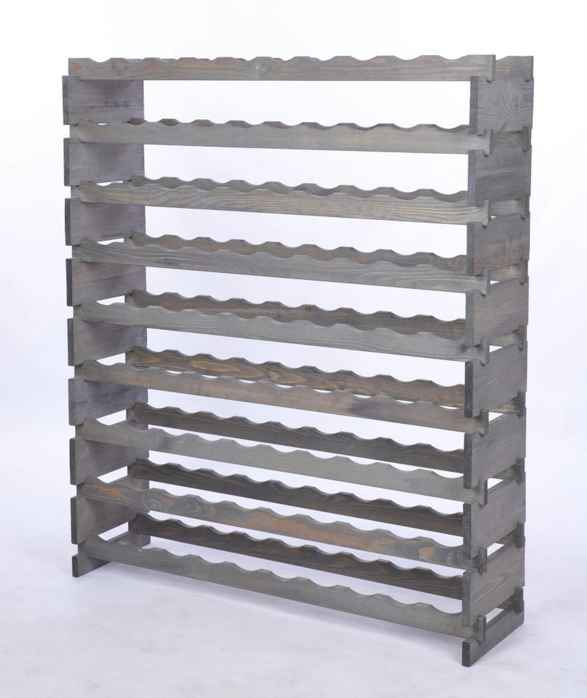 WEINREGAL VINOTECA FLEX PRO HxBxT 121x103x28cm 90 Flaschen auf 9 Ebene Grau - Grau, Holz (103/121/28cm) - PROREGAL