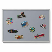 MAGNETTAFEL 60x40 cm Silberner Rahmen Grau - Zinkfarben, Metall (60/50/0.4cm) - TULUP