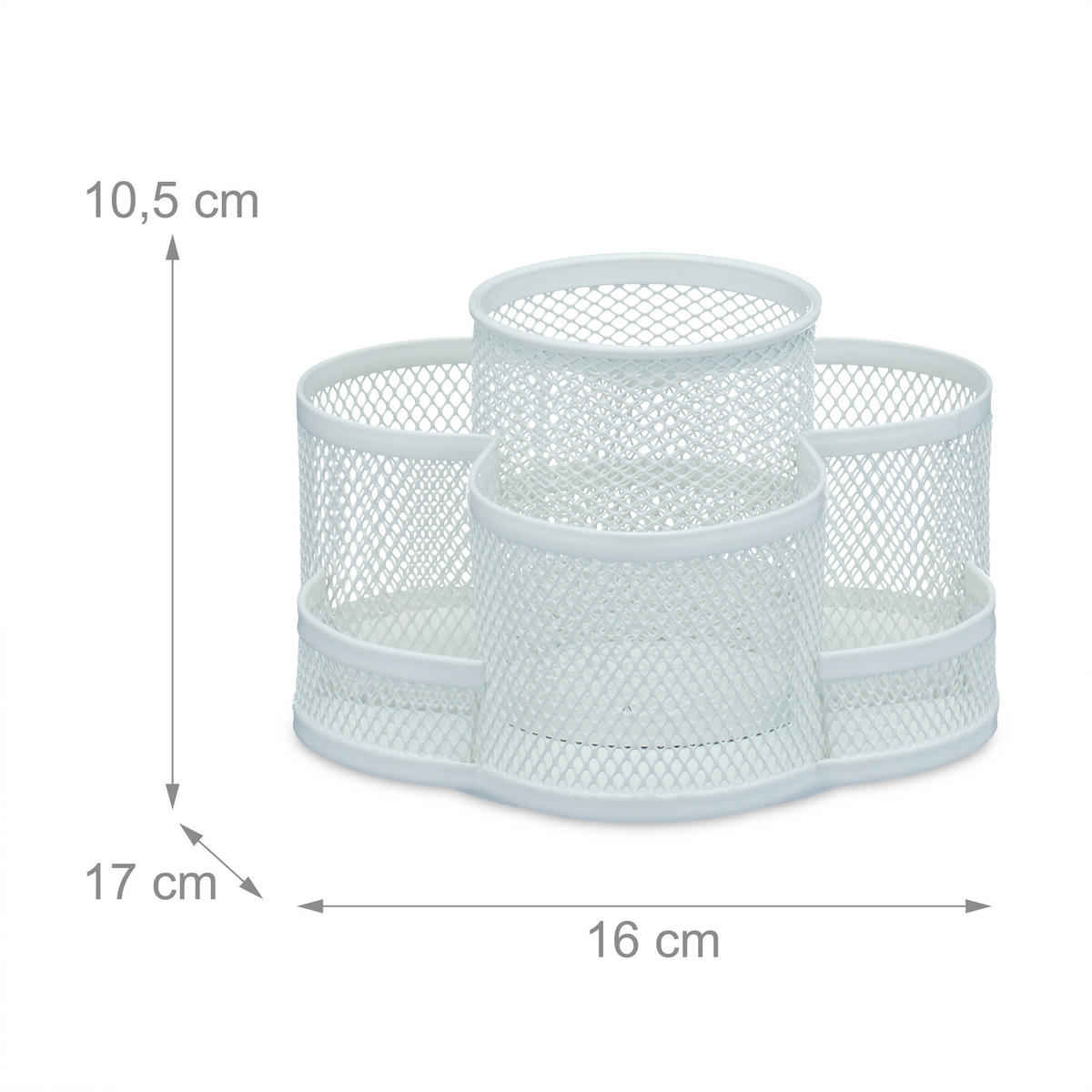 STIFTEHALTER - Weiß, Metall (17/16/10.5cm) - Relaxdays