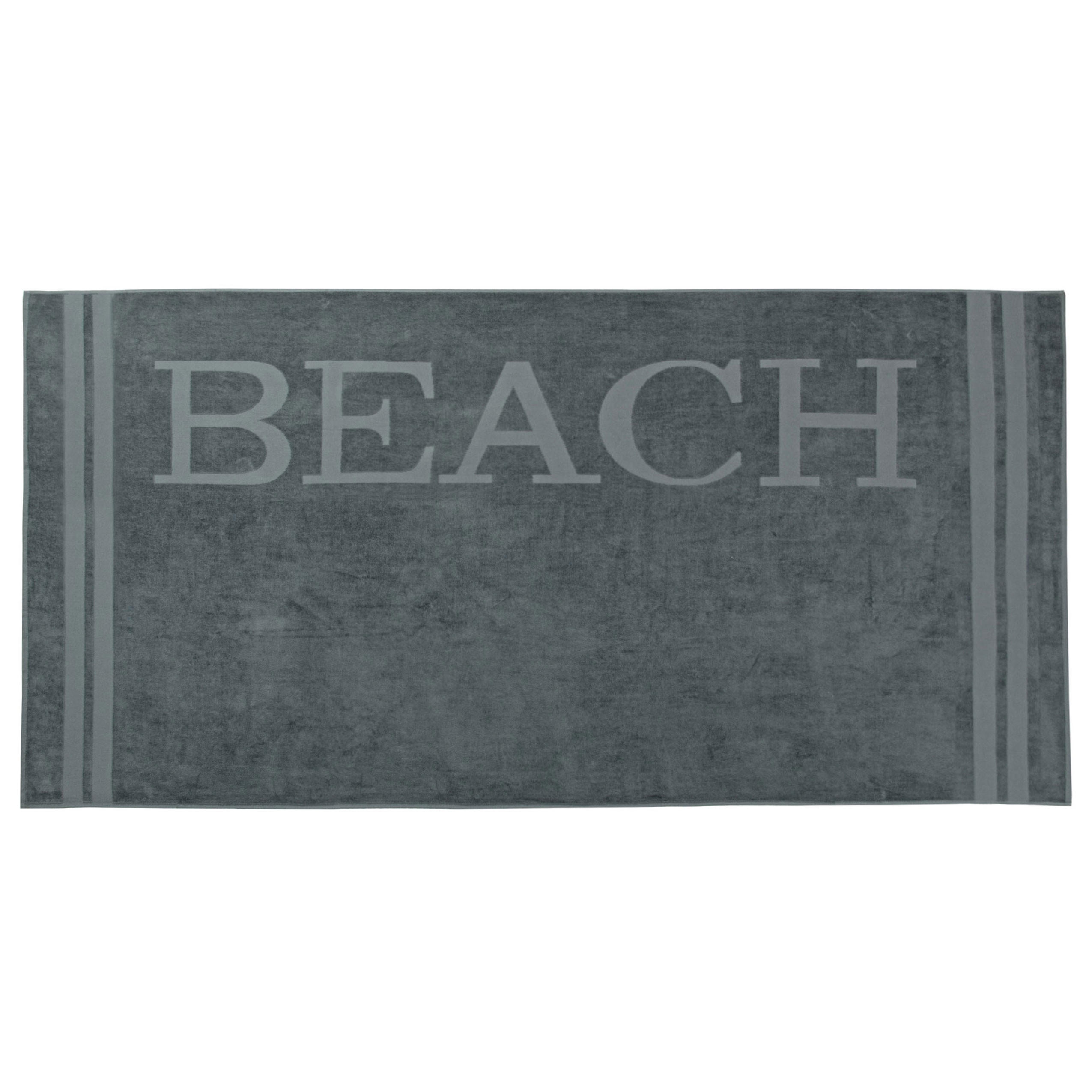 STRANDTUCH, 100x200 cm, 100% Baumwolle, Grau - Grau, Textil (100/200cm) - Zollner