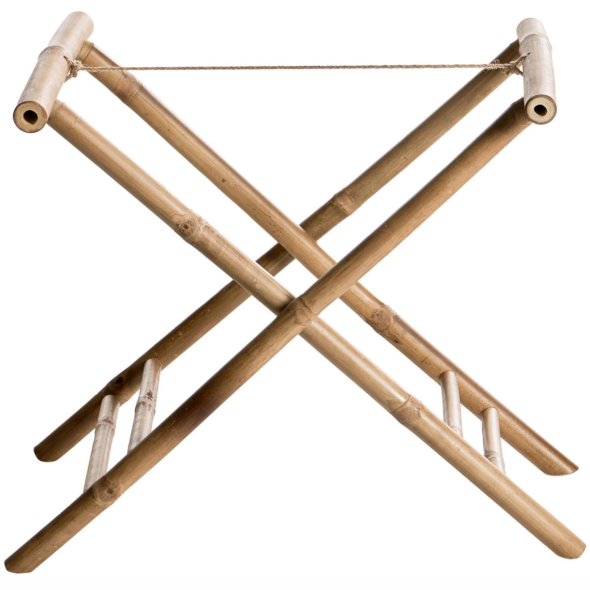 BEISTELLTISCH Bambus Naturfarben klappbar Misicuni - Naturfarben, Holz (60/40/68cm) - Beliani
