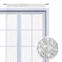 FADENVORHANG Lurex weiß/silber 245/90 cm Glitzer-Effekt Stangendurchzug kürzbar - Weiß, Textil (90/245/1cm) - wometo