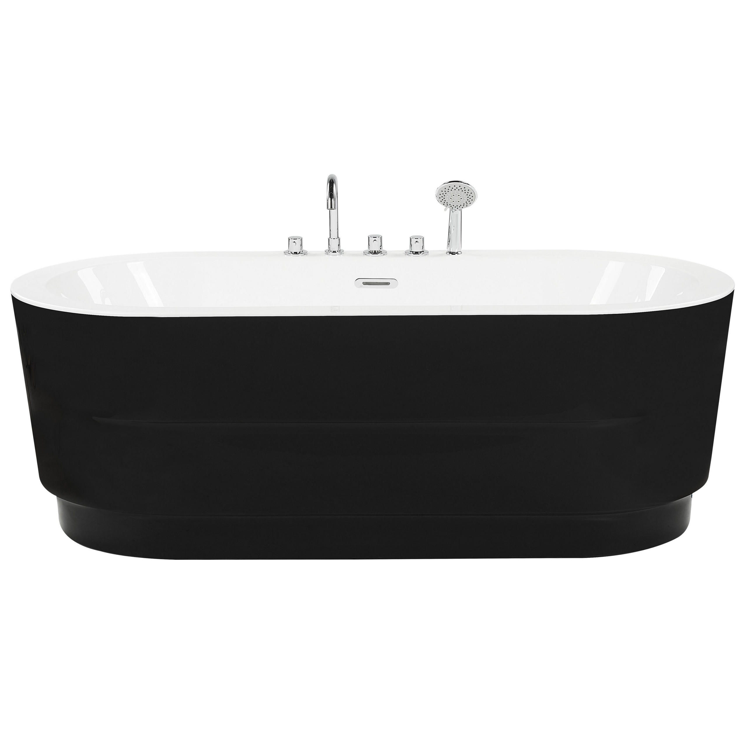 BADEWANNE FREISTEHEND 80x170x60 cm schwarz Empresa - Schwarz, Kunststoff (80/60/170cm) - Beliani