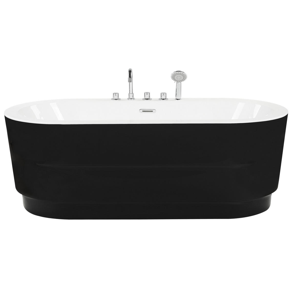 BADEWANNE FREISTEHEND 80x170x60 cm schwarz Empresa - Schwarz, Kunststoff (80/60/170cm) - Beliani