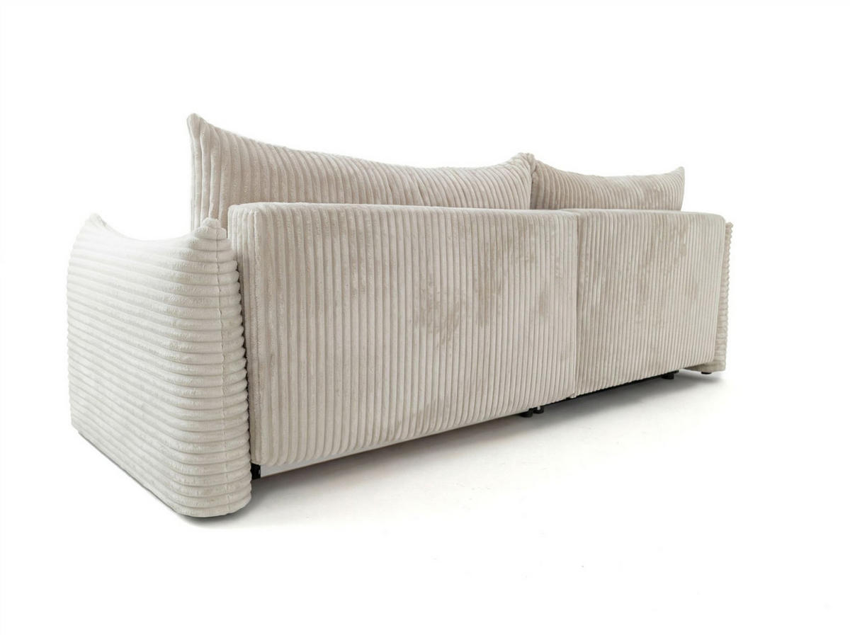ECKSOFA Mailand Mit Schlaffunktion - Ecru, Holzwerkstoff/Textil (154/260cm) - Fun Möbel