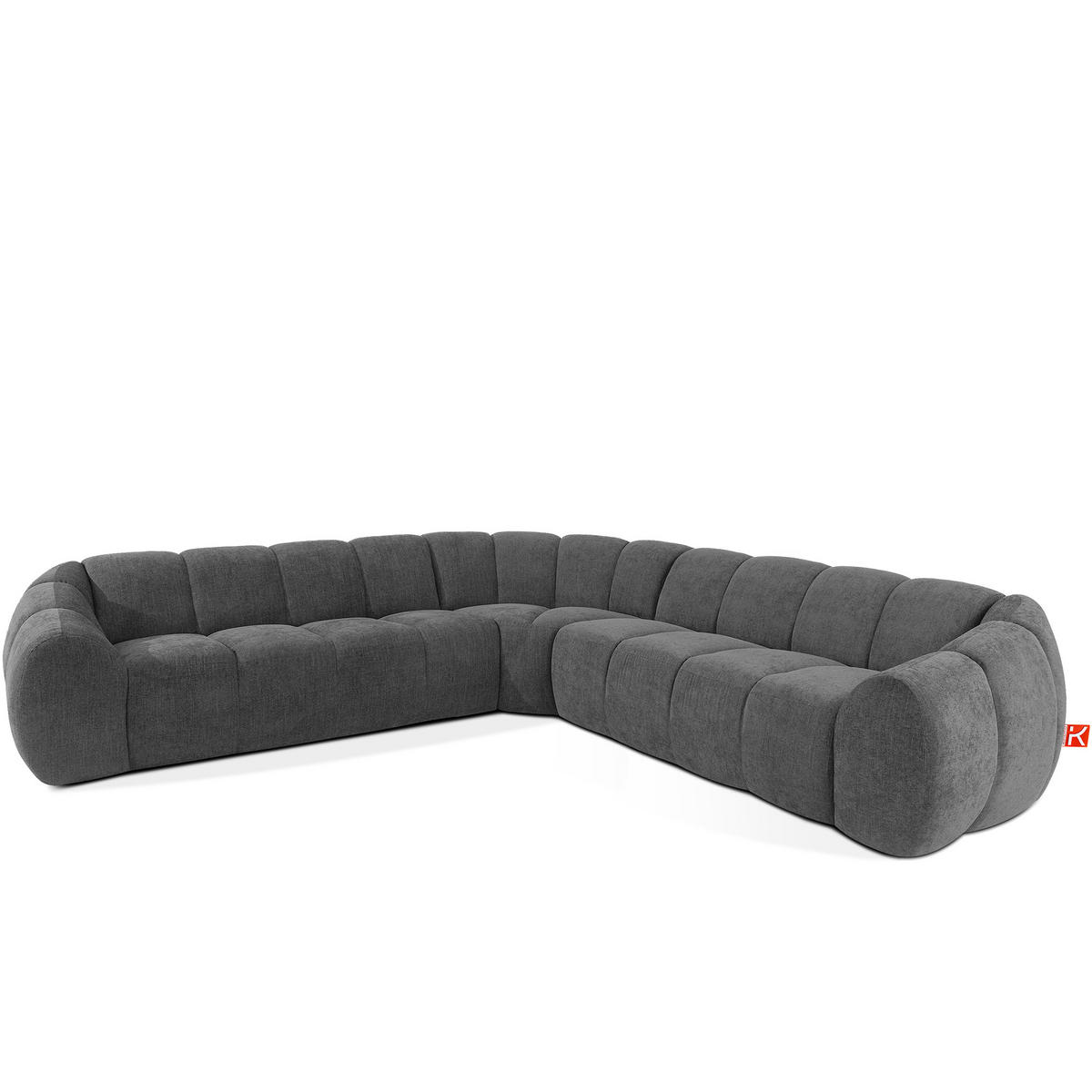 ECKSOFA RECHTS/LINKS FLAVA, Aschgrau - Grau, Holz/Holzwerkstoff (310/310cm) - KONSIMO®