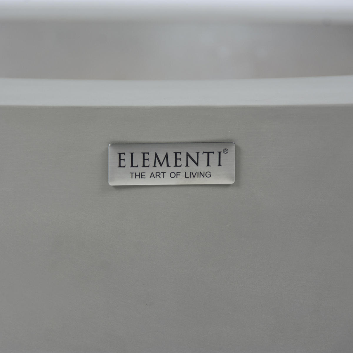 FEUERTISCH LUNAR BOWL Gasfeuerstelle aus GF-Beton - 4-tlg. Set inkl. Glasumrandung, Brennerabdeckung und Gasflaschen-Abdeckung - Hellgrau, Naturmaterialien (107/40/107cm) - Elementi