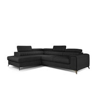 ECKSOFA - OLIVIER (Links, Anthrazit) - Anthrazit/Schwarz, Textil (275/205cm) - Möblo