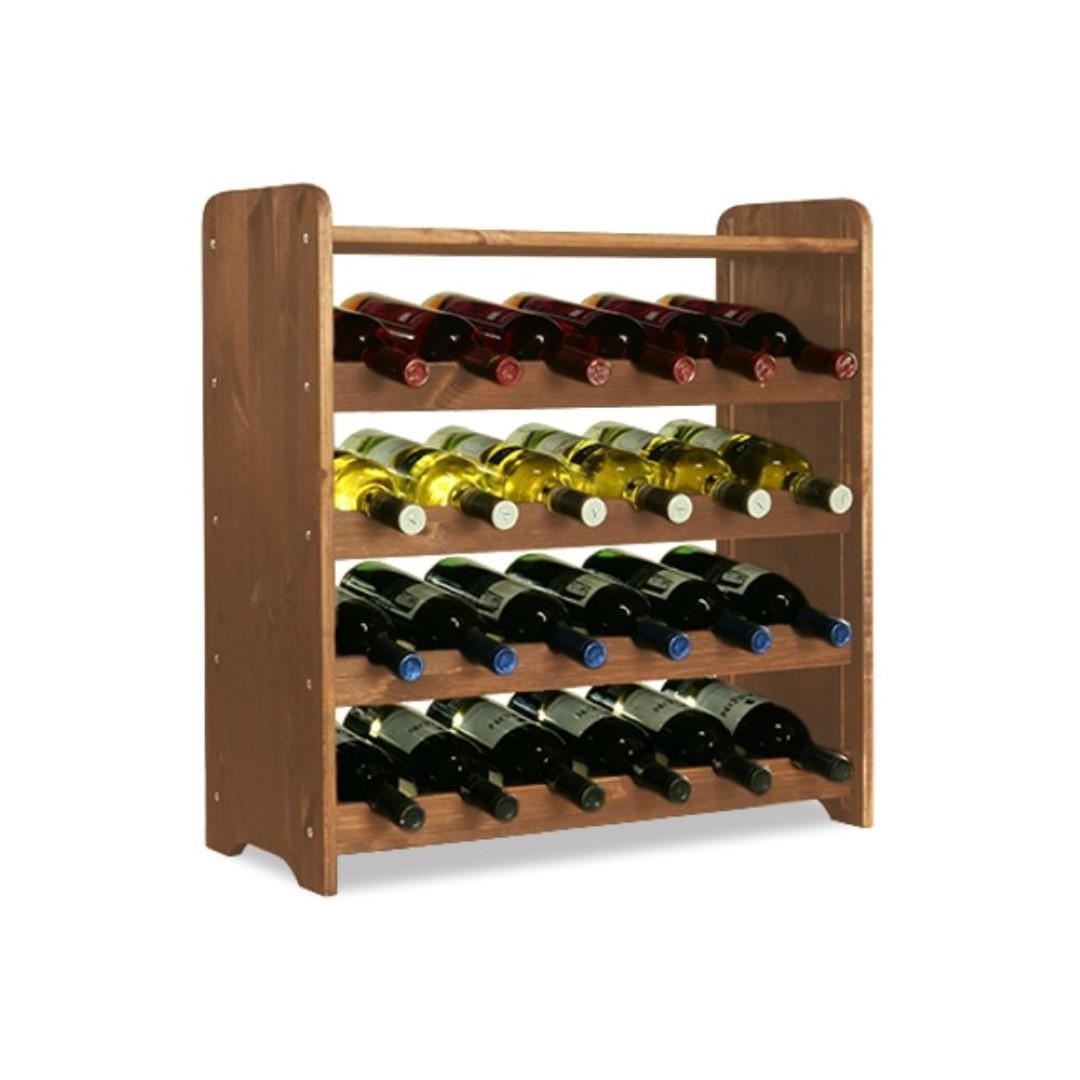 WEINREGAL Pinotwine C 61,6x63,2x26,5 cm 24 Flaschen Massives Kiefernholz Braun Geölt - Braun, Holz (63.2/61.6/26.5cm) - PROREGAL
