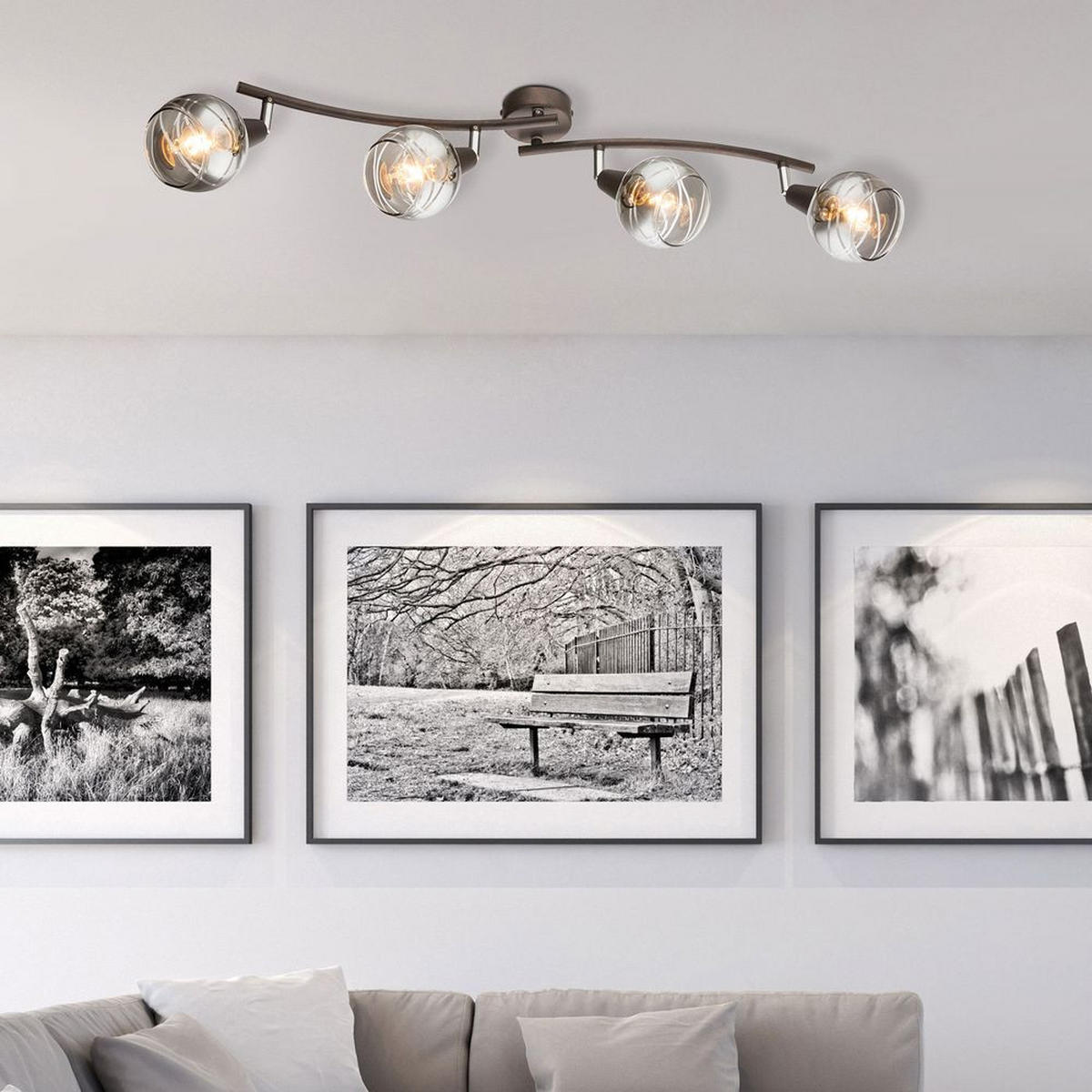 LED DECKENLEUCHTE ISLA Bronze Glas - Bronzefarben, Glas (70/31.5/21cm)