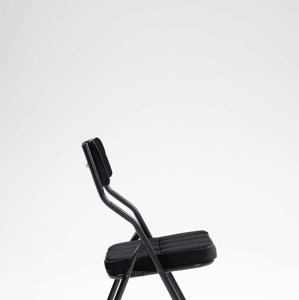 KLAPPSTUHL gepolstert klappbar Stahl Schwarz 2er-Set - Schwarz, Metall (47/80/46cm) - Meubliv