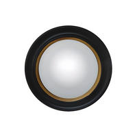 WANDSPIEGEL rund - D. 66 cm - Paulowniaholz - Goldfarben & Schwarz - FRANKLIN - Schwarz, Holz (66/66/3cm) - Vente-Unique