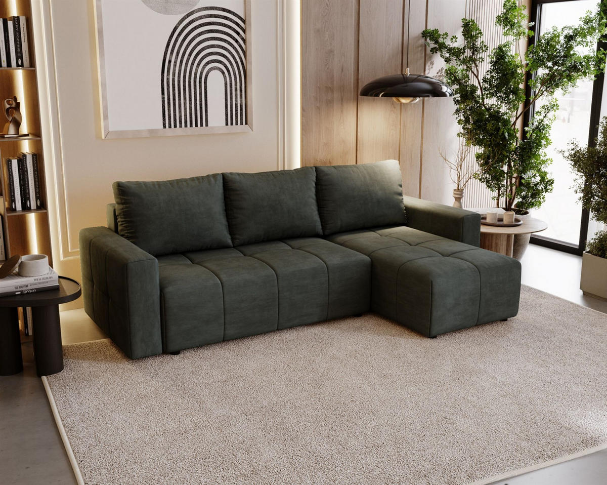 ECKSOFA Noha In Paros - Anthrazit, Holzwerkstoff/Textil (231/142cm) - Fun Möbel