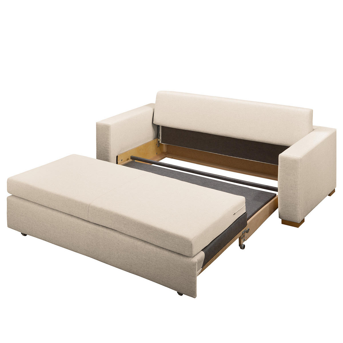 SCHLAFSOFA - Hellbraun/Kaschmir, Textil (193/90/90cm) - home24