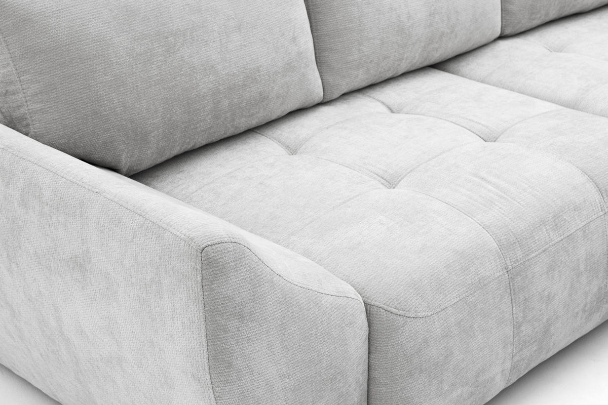 ECKSOFA NICE L Rechts mit Schlaffunktion 137x204 Chenille Hellgrau - Hellgrau/Schwarz, Holz/Textil (165/260cm) - Muffo