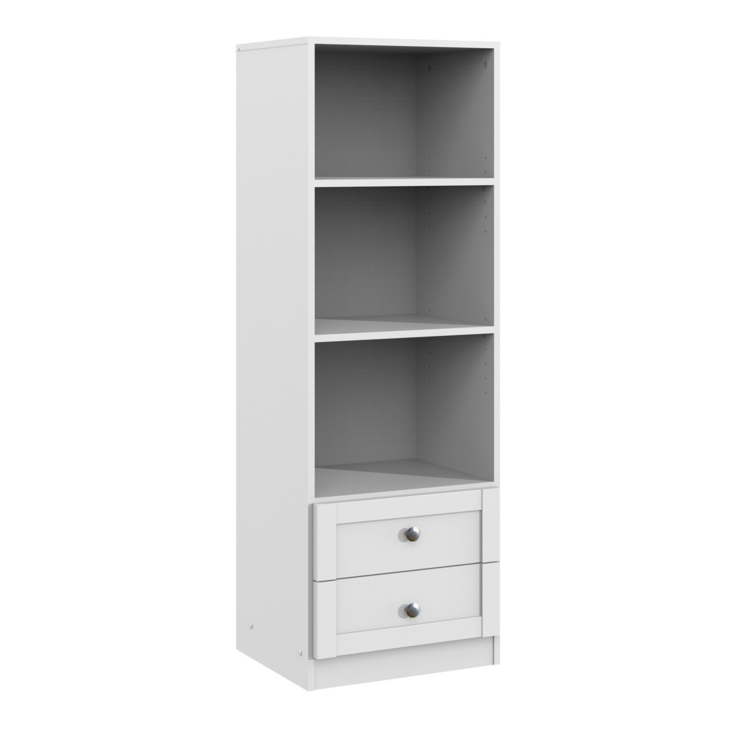 luma-home REGÁL se zásuvkami, Š46/V135/H40 cm, ladící k dětskému pokoji ve venkovském stylu, bílý (22800-22804) / 22800-04