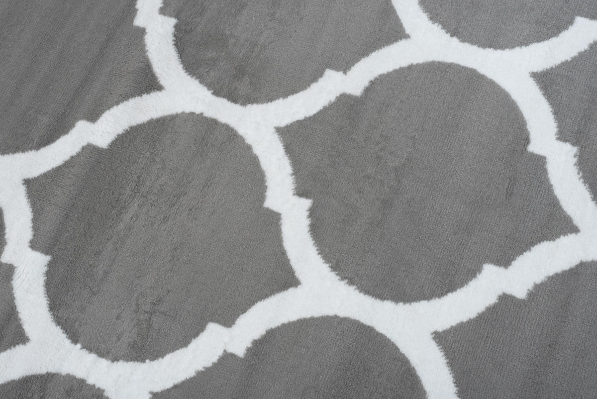 TEPPICH LUXURY Grau Marokkanisch Gitter 250/350 cm - Grau, Textil (250/350cm) - Tapiso