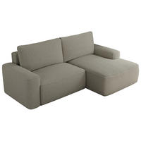 ECKSOFA BELLUNO L Hellgrau Boucle - Rechts - Hellgrau/Schwarz, Textil (233/144cm) - MKS