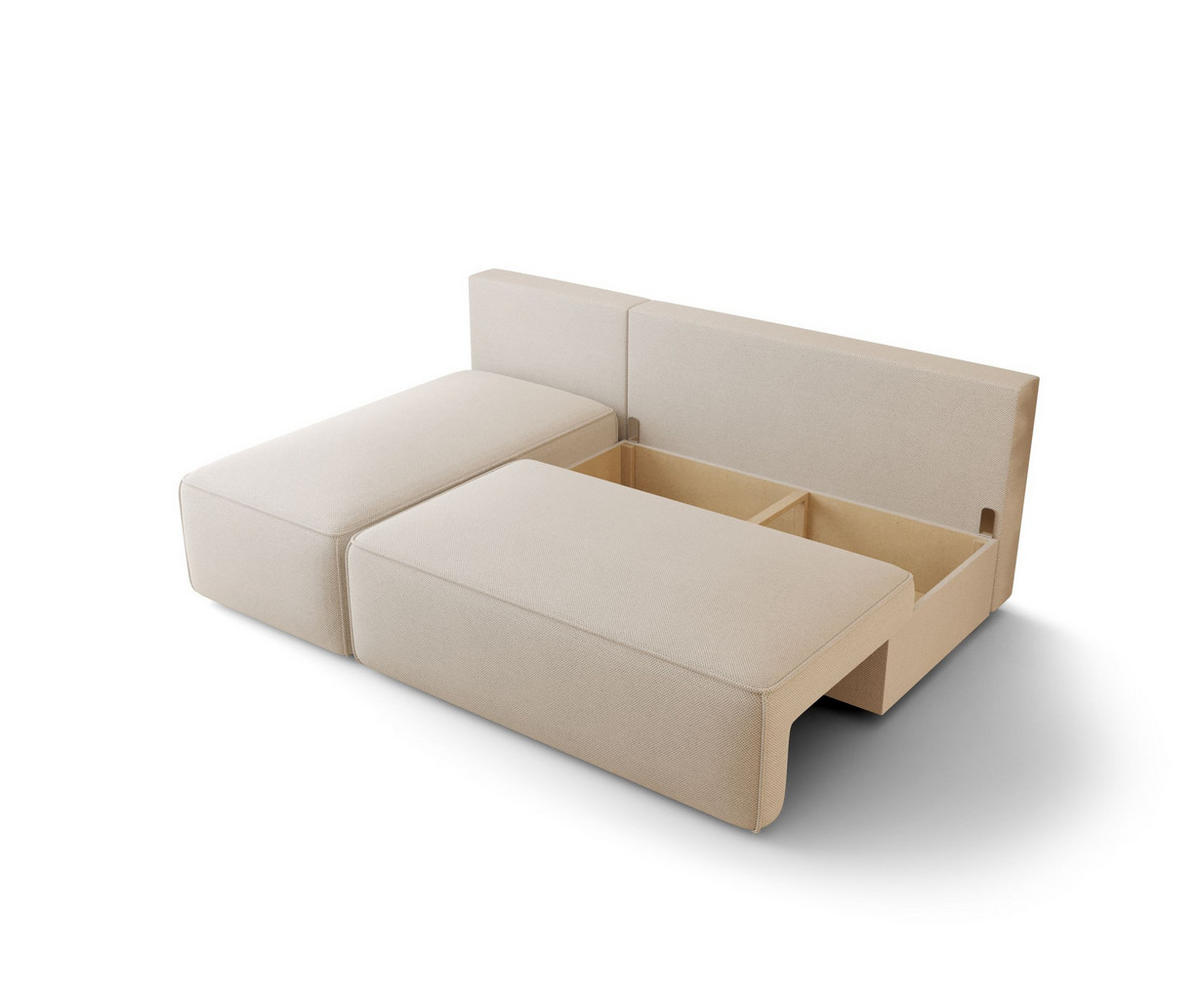 ECKSOFA mit Schlaffunktion SAVIO MINI Quelle 83 Links - Grau, Textil (200/140cm) - Bedante