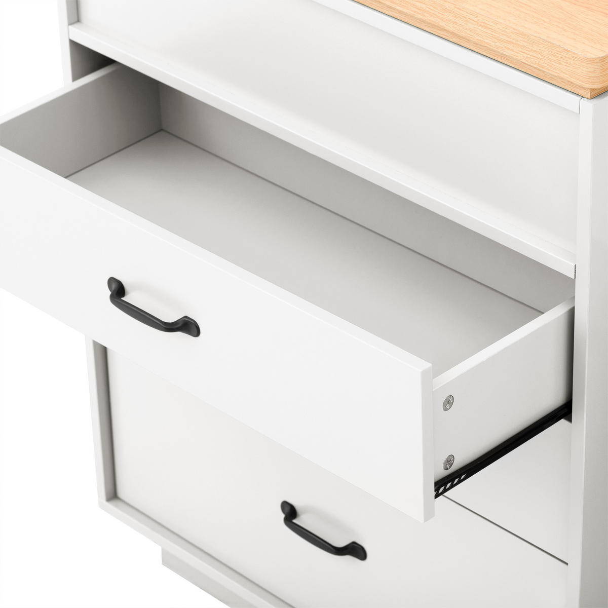 KÜCHENINSEL 125.5-187.5x71x93 cm Weiß mit LED-Beleuchtung & Ladestation - Weiß, Holzwerkstoff (187.5/93/71cm) - Modfu