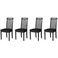 STUHL Roma 10 (4er Set) - Schwarz, Holz (47/96/43cm) - Leaf Design