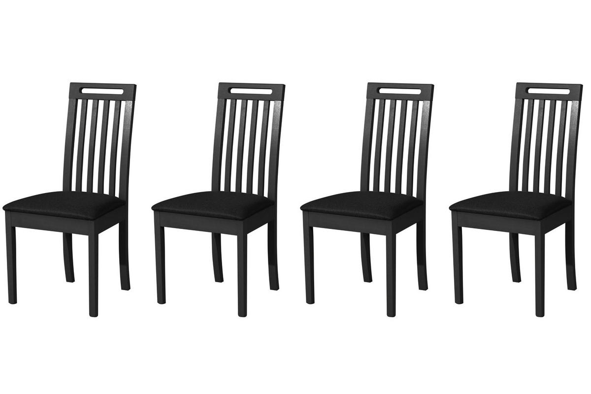 STUHL Roma 10 (4er Set) - Schwarz, Holz (47/96/43cm) - Leaf Design