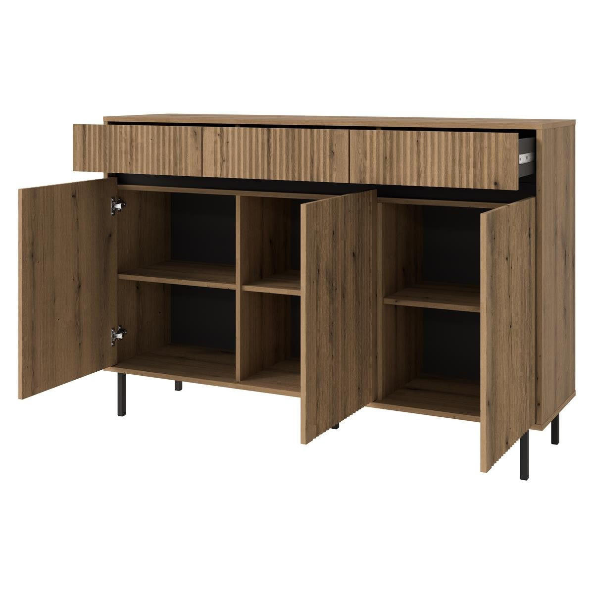 KOMMODE mit 3 schubladen eiche evoke CIAO - Braun, Holzwerkstoff (148/100/40cm) - Compleo24
